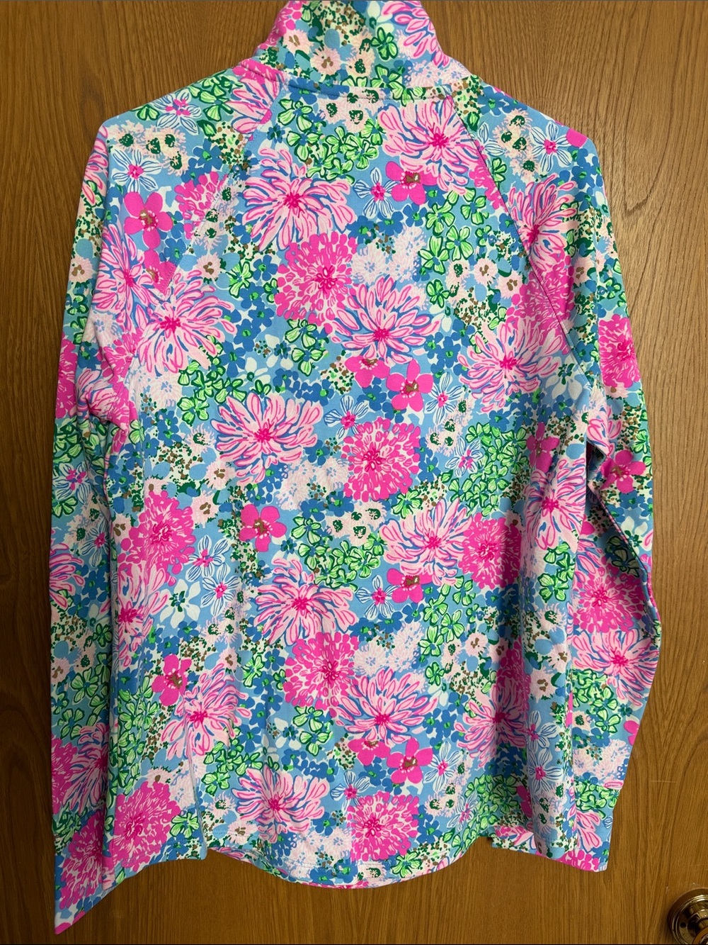 Lilly Pulitzer Floral Zip Pullover in Pink, Blue & Green - Picture 5 of 7